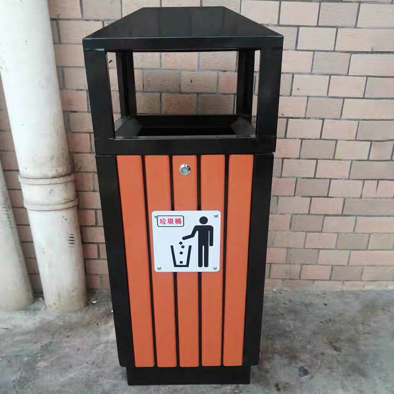 公园景区复古垃圾箱批发 镀锌板环卫垃圾箱 大号商用室外垃圾箱