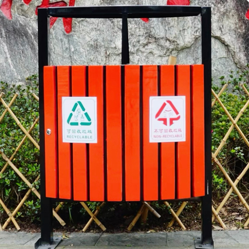 防腐木户外复古垃圾箱 街道小区景区分类垃圾箱 市政垃圾箱批发